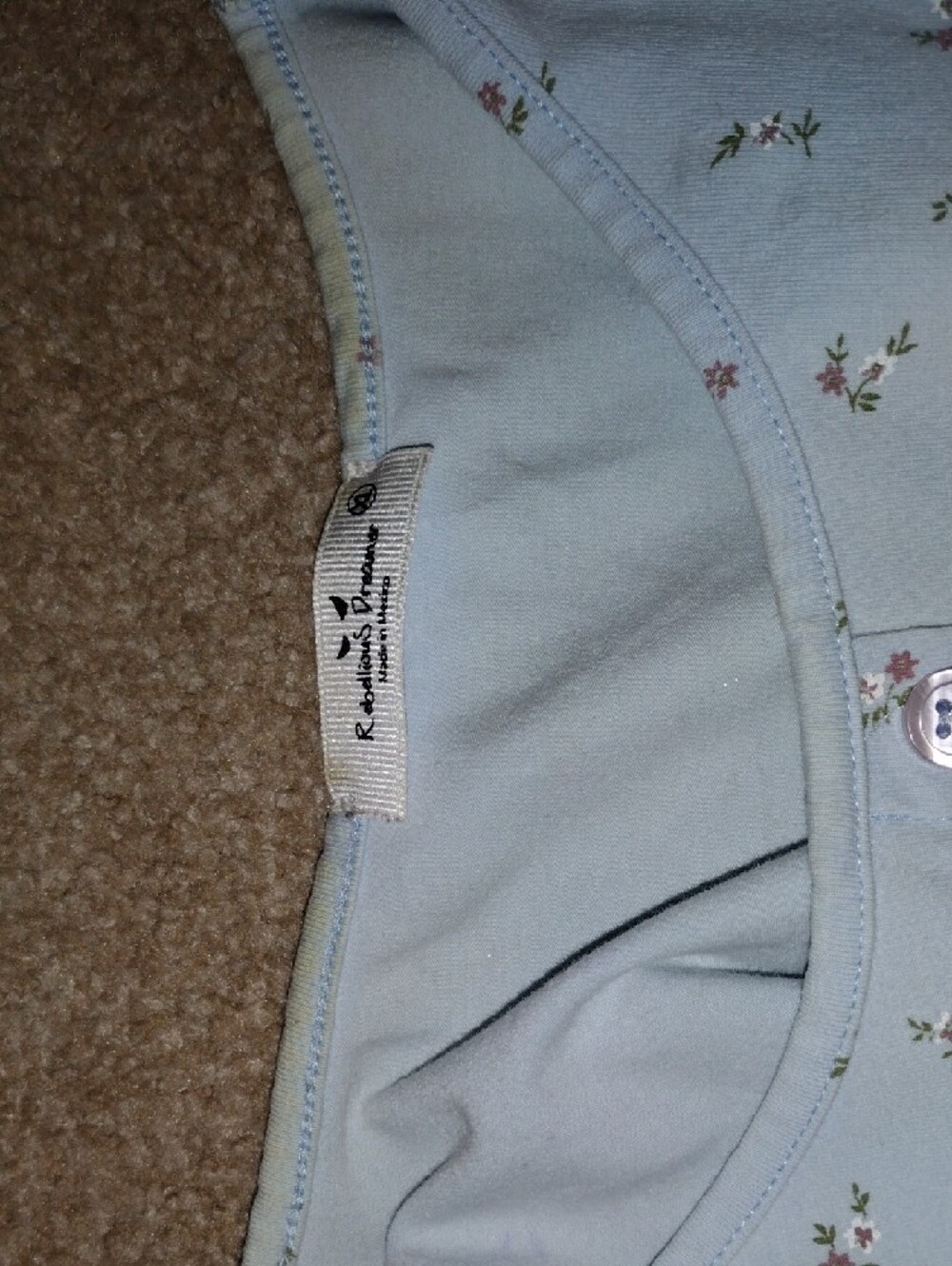Light Blue Floral Button-Front Top - Picture 6 of 6